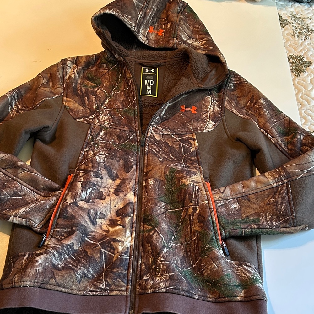 Under Armour Camo Performance Jacket with Orange Accents